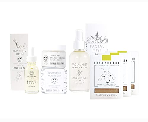 Little Seed Farm Body Care Set - Natural Moisturizer, Soap, Elasticity Serum, Toner - 4 Items