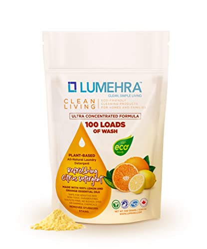 Lumehra Natural Laundry Detergent - Tough Stain Remover, Non-Toxic, Gentle on Skin - 500g