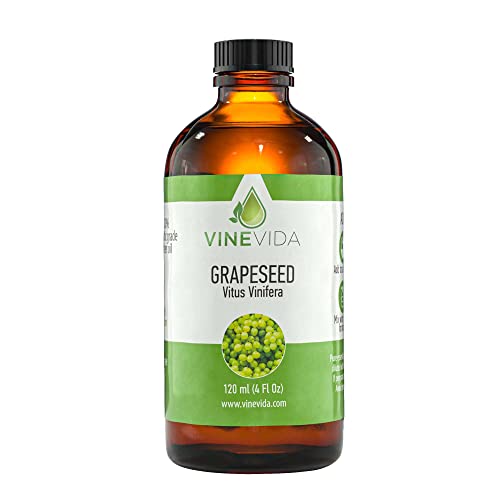 VINEVIDA Grapeseed Carrier Oil - Pure & Natural, Vegan, 4 oz for DIY Candles & Skin Care