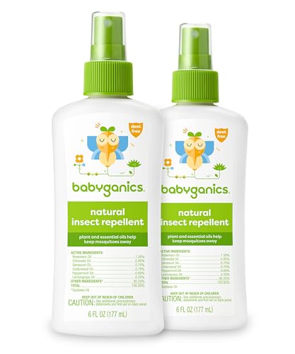 Babyganics Bug Repellent - Plant-Based Protection, Essential Oils, 6oz, 2 Pack