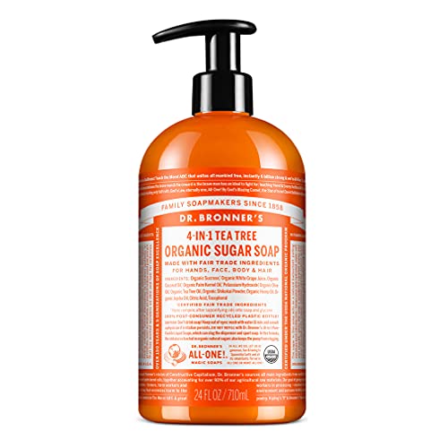 Dr. Bronner's Organic Sugar Soap - Cleanses & Nourishes with Fair Trade Ingredients - 24oz