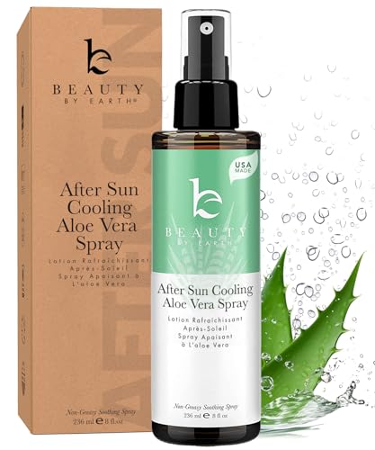 Cooling Aloe Vera After Sun Spray - Fast Absorbing, Organic Ingredients, Skin Relief - 8oz