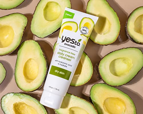 Yes To Avocado Face Wash - Hydrating Makeup Remover with Hyaluronic Acid & Glycerin - 4 Fl Oz