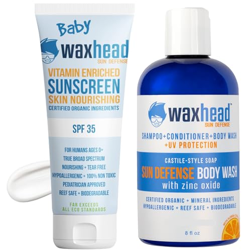 Waxhead Baby Sunscreen - Gentle Broad Spectrum UV Protection, Non-Toxic, Biodegradable - 3oz