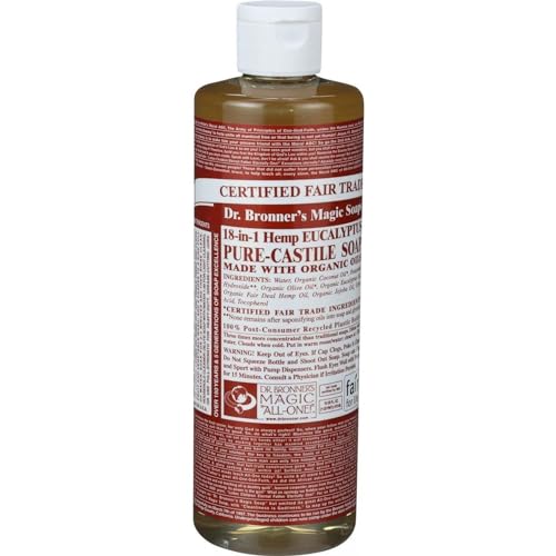 DR. BRONNER's Body Soap - Organic Hemp Oil, Invigorating Eucalyptus, 100% Recycled Bottle - 16oz