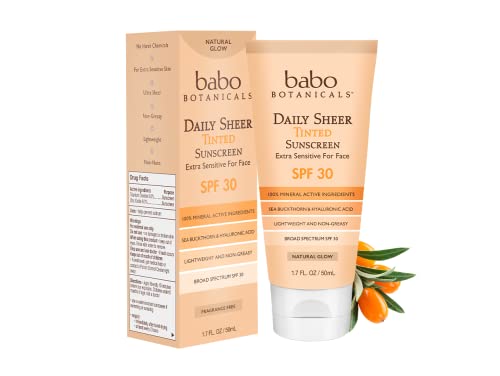 Babo Botanicals Mineral Tinted Sunscreen SPF30 - Natural Zinc & Anti-Aging Hydration - 3oz