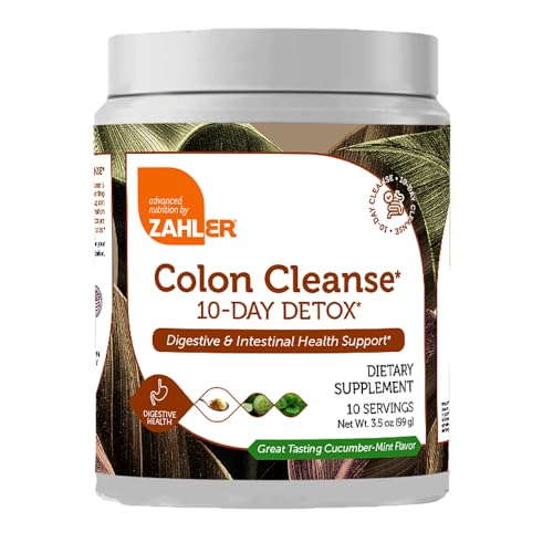 Zahler Colon Cleanse Detox Supplement - Digestive Support, Cucumber Mint Flavor - 10-Day, 3.5oz