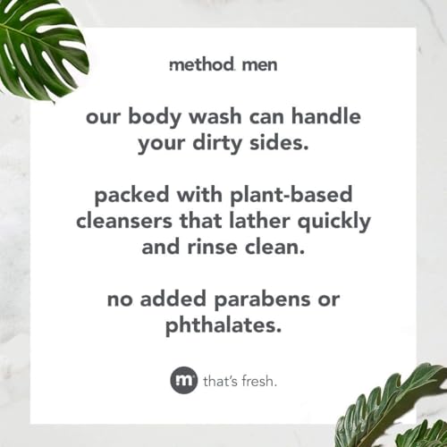 Method Men Body Wash - Plant-Based Cleansers, Paraben & Phthalate Free, 65% Recycled Plastic - 18oz