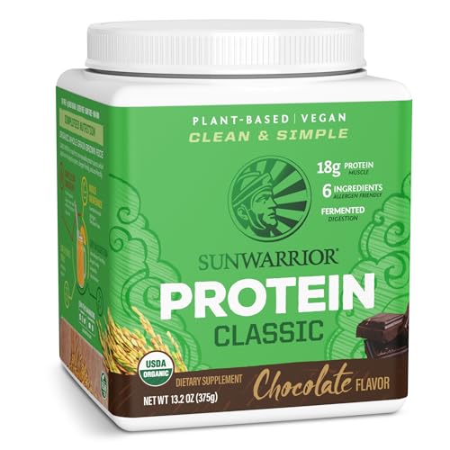 Sunwarrior Brown Rice Protein Powder - 18g Plant-Based Protein, Low Carb, Gluten Free - 375g