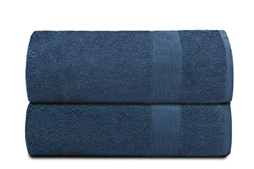 Belizzi Home Premium Cotton Bath Sheets - Ultra Soft, Highly Absorbent, 2 Pack, Mineral Blue