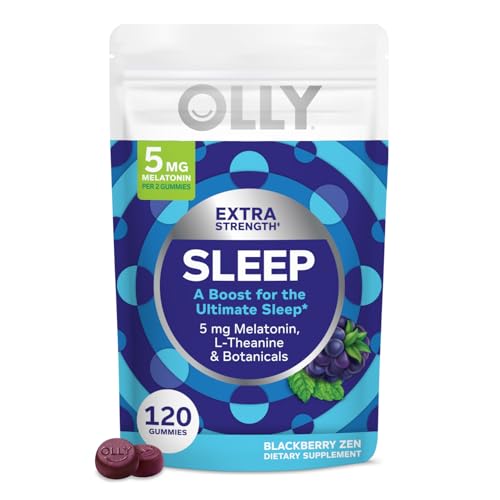 OLLY Sleep Supplement Gummies - 5mg Melatonin & L-Theanine for Restful Sleep - 120 Count