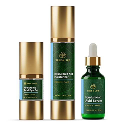 Tree of Life Skin Care Set - Hydrating Serum, Eye Gel & Moisturizer for All Skin Types - 3pcs