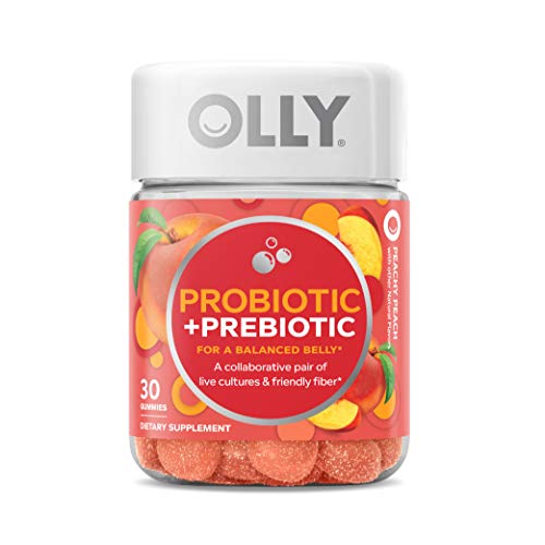 OLLy Probiotic + Prebiotic Gummies - Supports Digestion & Immune Health, Peach Flavor - 30 Count