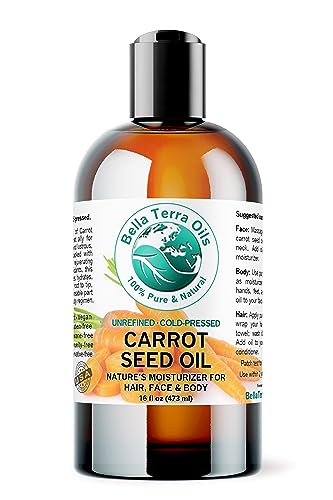 Bella Terra Oils Face Oil - Nourishing Carrot Seed Oil, Rich in Vitamins A & C - 16 oz