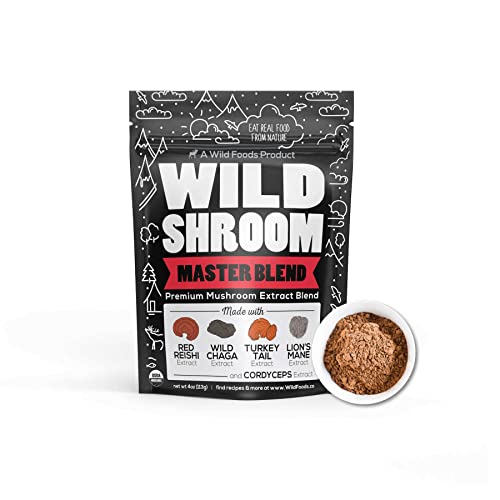 Wild Foods Mushroom Supplement - Adaptogenic Blend for Mental Clarity & Immunity - 4oz