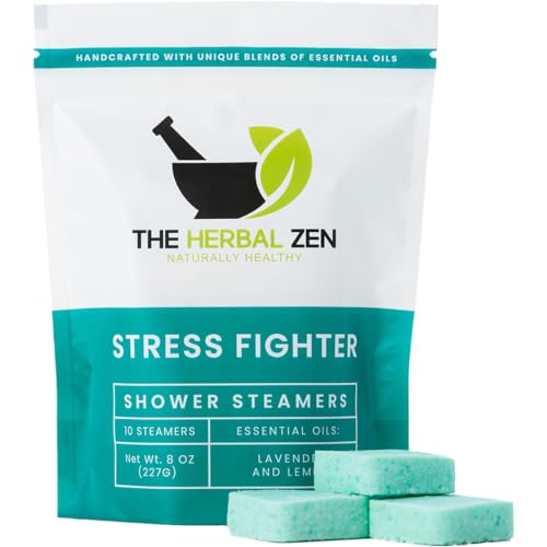 Stress Fighter Shower Steamers - Relaxing Aromatherapy with Essential Oils, Handmade in USA - 6 Pack