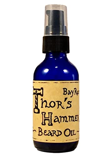 Thor's Hammer Bay Rum Beard Oil - Moisturizes & Protects, Organic Spices, 1 oz