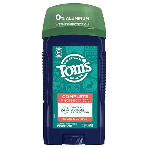 Tom's of Maine Natural Deodorant - 24-Hour Odor Protection, Aluminum-Free, Cedar & Vetiver - 2.6oz