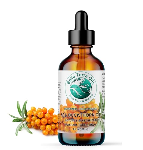 Bella Terra Sea Buckthorn Oil - Nourishing Face Oil with Omega-3 & Vitamins C/E - 4 oz