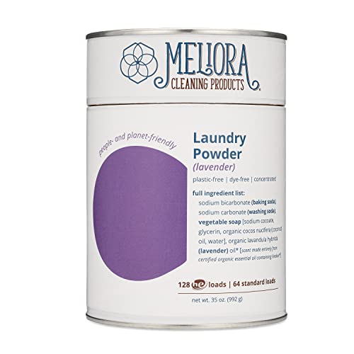 Meliora Laundry Powder Detergent - Fragrance-Free, Natural Ingredients - 128 HE Loads, Lavender