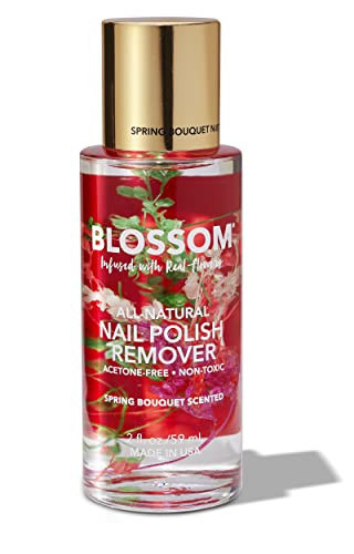 Blossom Nail Polish Remover - Infused with Real Flowers, Organic, Vegan - 2 fl. oz. Spring Bouquet