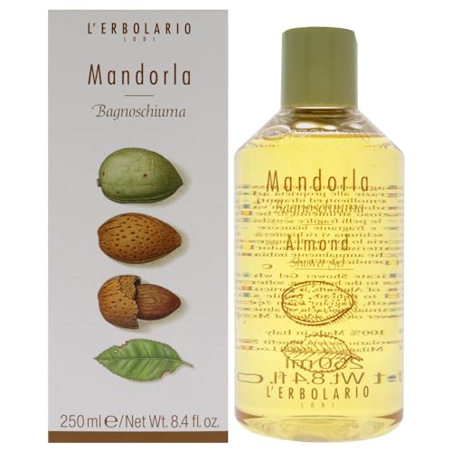 L'Erbolario Almond Shower Gel - Hydrating, Allergy-Tested, Organic Ingredients - 8.4 oz