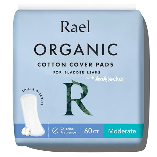 Rael Feminine Pads - Organic Cotton, Heavy Absorbency, Leak Guard, Comfort Fit - 60 Count