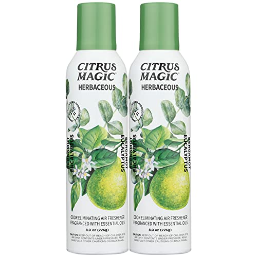 Citrus Magic Air Freshener Spray - Bergamot Eucalyptus, Vegan, Non-GMO - 8oz, Pack of 2