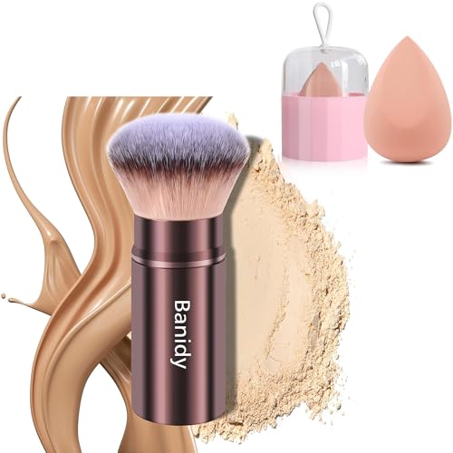 Banidy Makeup Brush Set - Professional Application, Cruelty-Free & Vegan - Includes Sponge Holder