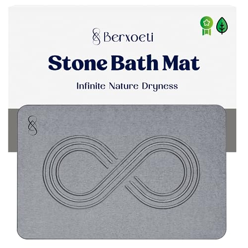 Stone Bath Mat - Quick Dry, Non-Slip, Allergy-Friendly, Bacteria-Free - Graphite Infinity