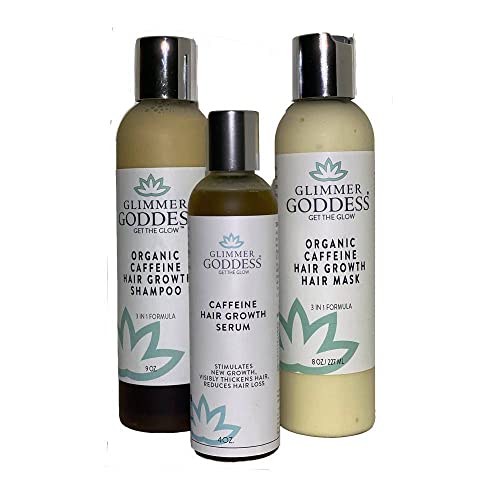 Organic Caffeine Hair Growth Set - Stimulates Growth, Strengthens & Reduces Loss - 3 Items