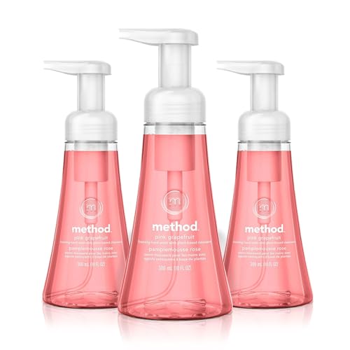 Method Foaming Hand Soap - Plant-Based Cleanser, Biodegradable, Pink Grapefruit - 3 Pack