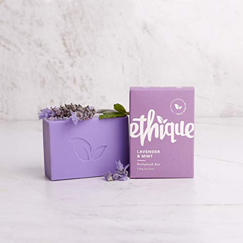 Ethique Lavender & Peppermint Body Wash - Creamy Natural Formula, Plastic-Free - 4.23 oz (Pack of 2)