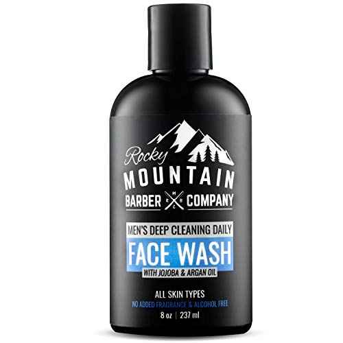 Rocky Mountain Barber Men's Daily Face Wash - Gentle Cleansing with Jojoba & Argan Oils - 8oz