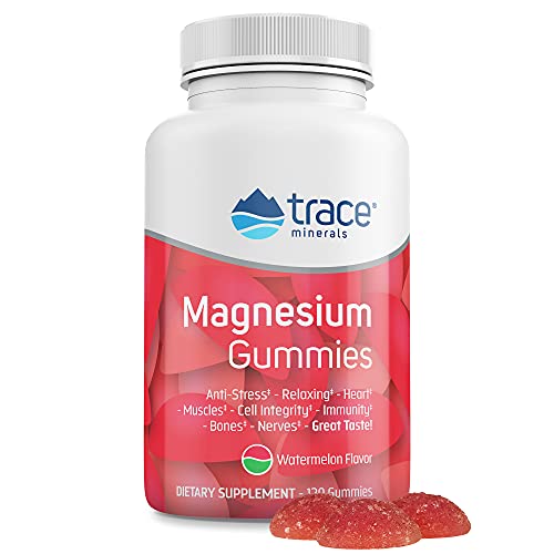 Trace Minerals Magnesium Gummies - Natural Sleep Support, Mood & Digestive Aid - Watermelon, 120 Ct