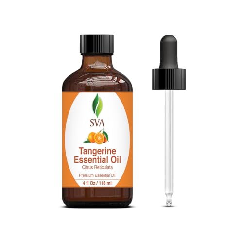 SVA Tangerine Essential Oil - Natural Aroma for Skin, Hair & Diffuser Use - 4 Fl Oz