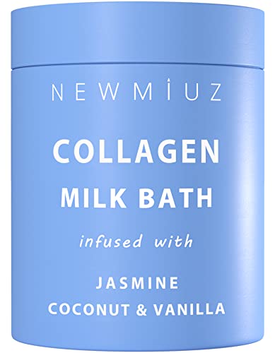 Miuz Collagen Milk Bath Soak - Moisturizes & Softens Skin, Vanilla Jasmine Aroma - 12oz