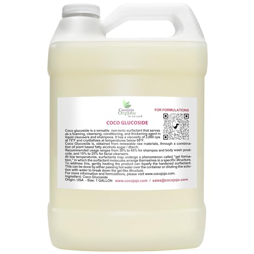 cocojojo Coco Glucoside Surfactant - Gentle Cleansing, Biodegradable, 1 Gallon