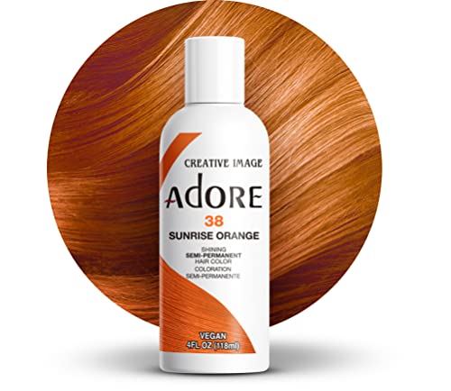 Adore Semi Permanent Hair Color - Long-Lasting Orange, Vegan & Cruelty-Free - 4 Fl Oz