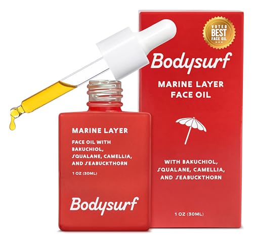 Bodysurf Organic Facial Oil - Hydrating & Anti-Aging with Bakuchiol, Squalane - 1 oz