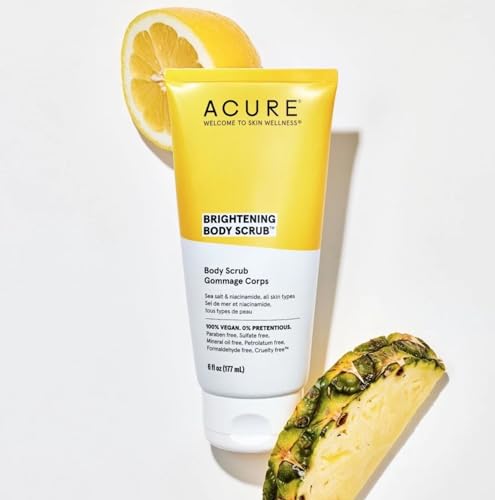 ACURE Body Scrub - Brightening Skin Renewal with Sea Salt & Niacinamide - 6 Fl Oz