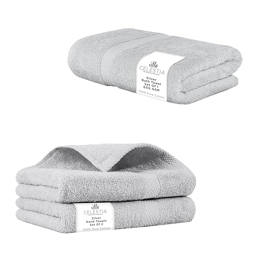 Premium 100% Cotton Towel Set - Soft, Highly Absorbent, Quick Dry, 3-Piece Bundle