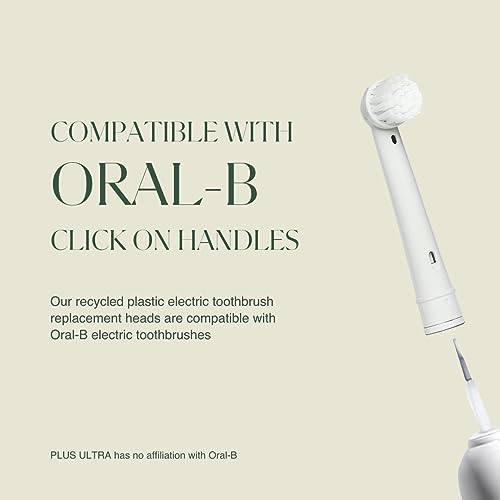 PLUS ULTRA Oral-B Compatible Toothbrush Replacement Heads - Soft Bristles, PFAS-Free - 3 Pack