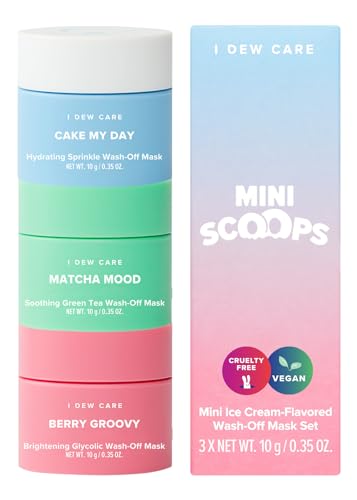 I DEW CARE Skin Care Set - Hydrating Wash-Off Mask Trio with Hyaluronic Acid - 3 Flavors