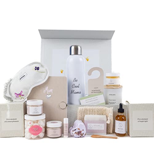 Lizush Luxury Spa Gift Basket - Natural Self-Care Set for Women, 15 Pieces, Customizable Name