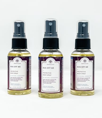 DERMAGLOVE Bug Off ME Minis - All-Natural Insect Relief, Skin-Soothing Essential Oils - 3x2oz