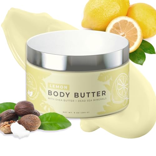 Natural Elephant Body Butter - Deep Hydration, Nourishing Ingredients, Fresh Lemon Scent - 9 oz