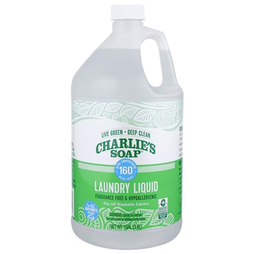 Charlie’s Soap Concentrated Laundry Detergent - Hypoallergenic, Deep Cleaning, 160 Loads