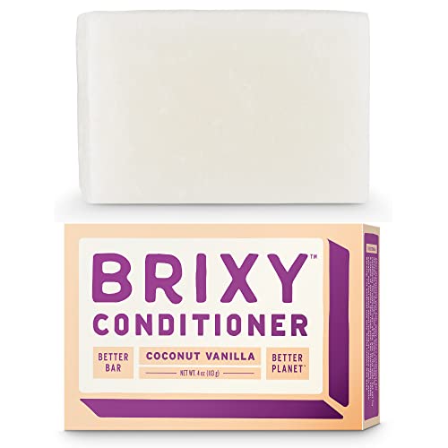 BRIXY Conditioner Bar - Hydrating, pH Balanced, Vegan, Plastic-Free - Coconut Vanilla, 4oz