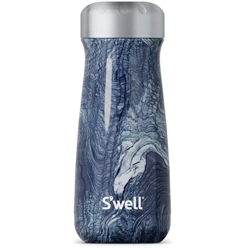 S'well Stainless Steel Traveler - Keeps Drinks Cold 24H & Hot 12H, BPA Free, 16oz, Azurite Marble